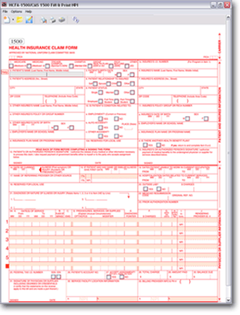 HCFA-1500 Fill & Print NPI screenshot 2