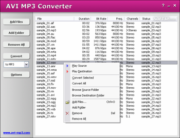 HooTech AVI MP3 Converter screenshot 2