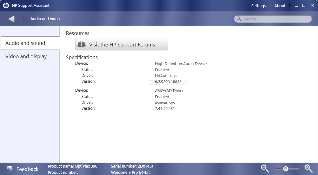 hp support assistant download