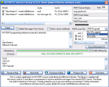 HS POP3 C Source Library screenshot