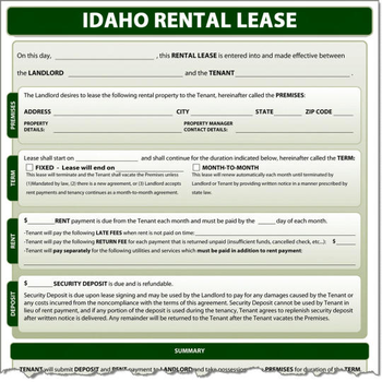 Idaho Rental Lease screenshot