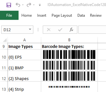 IDAutomation Native Linear Barcode Generator for Microsoft Excel screenshot