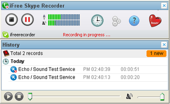 iFree Skype Recorder screenshot