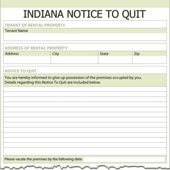 Indiana Notice To Quit screenshot
