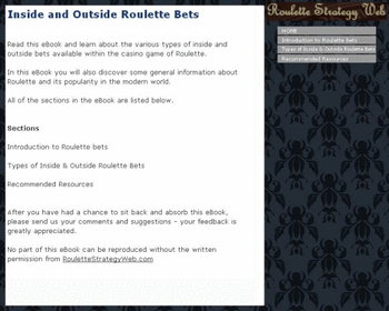 Inside and Outside Roulette Bets screenshot