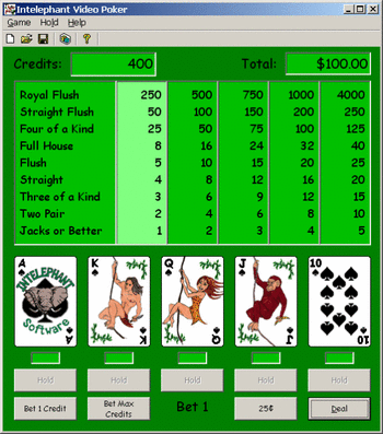 Intelephant Video Poker screenshot