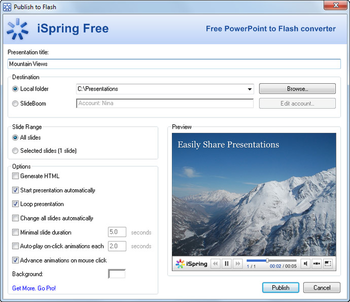iSpring Free PowerPoint to Flash Converter screenshot