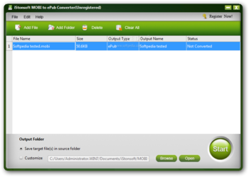 iStonsoft MOBI to ePub Converter screenshot
