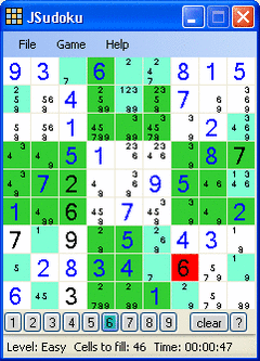 JSudoku screenshot