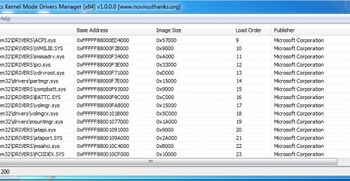 Kernel Mode Drivers Manager screenshot