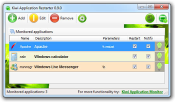 Kiwi Application Restarter screenshot