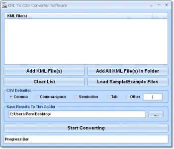 KML To CSV Converter Software screenshot