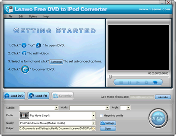 Leawo Free DVD to iPod Converter screenshot 3