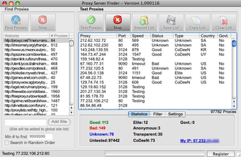 Live Proxy Server Finder screenshot