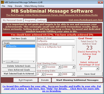 MB Free Subliminal Message Software screenshot