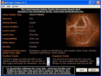MB Solar Zodiac screenshot