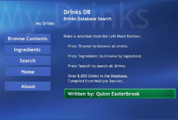 MCE Drinks Database screenshot