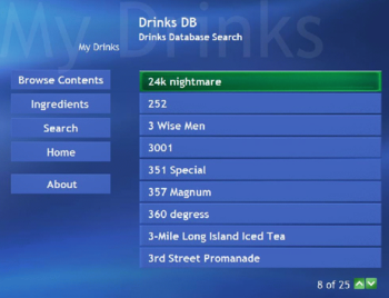 MCE Drinks Database screenshot 2