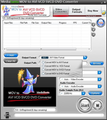 MediaSanta MOV to AVI VCD SVCD DVD Converter screenshot 3