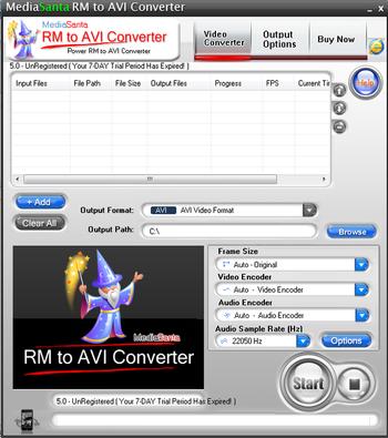 MediaSanta RM to AVI Converter screenshot