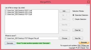 MergePDFs screenshot