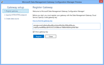 Microsoft Data Management Gateway screenshot