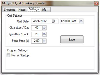 Mittysoft Quit Smoking Counter screenshot