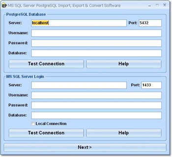 MS SQL Server PostgreSQL Import, Export & Convert Software screenshot