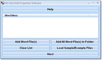 MS Word Change File Properties  screenshot