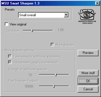 MSU Smart Sharpen for VirtualDub Video plugin screenshot 2