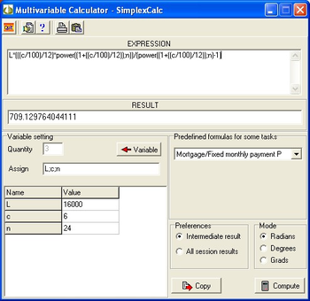 Multivariable Calculator - SimplexCalc screenshot