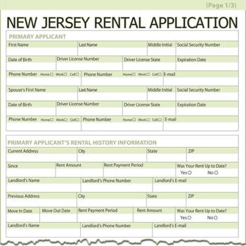 New Jersey Rental Application screenshot