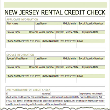 New Jersey Rental Credit Check screenshot