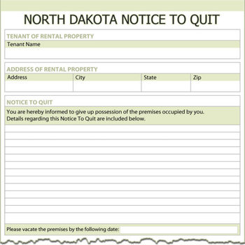 North Dakota Notice To Quit screenshot