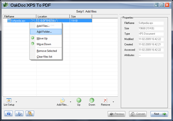 OakDoc XPS to PDF Converter screenshot