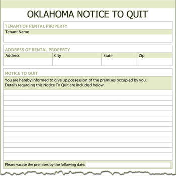 Oklahoma Notice To Quit screenshot