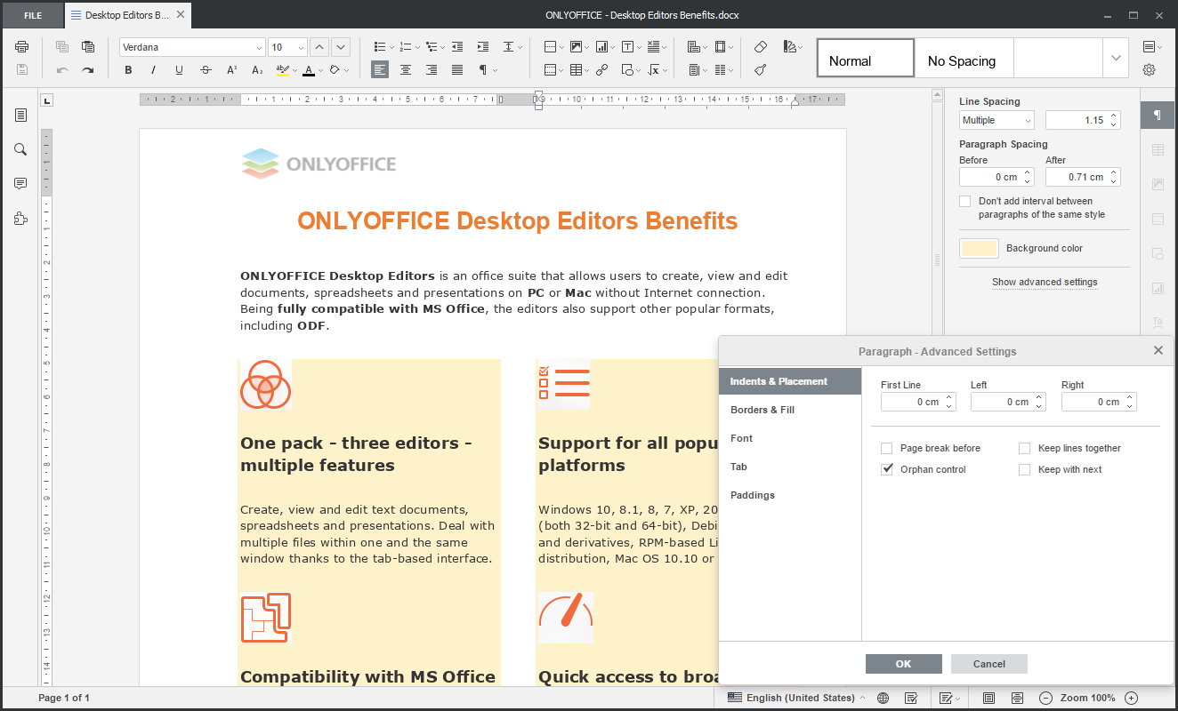 onlyoffice desktop editors default file types