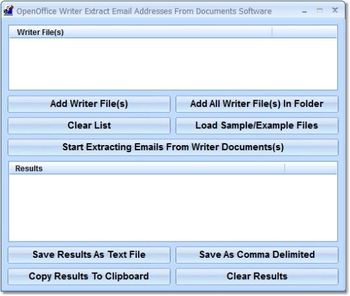 OpenOffice Writer Extract Email Addresses From Documents Software screenshot