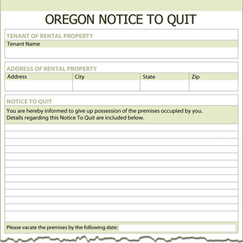 Oregon Notice To Quit screenshot