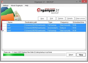 Organyze Backup screenshot