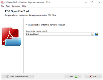 PDF Open File Tool screenshot