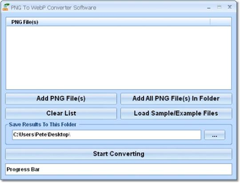 PNG To WebP Converter Software screenshot