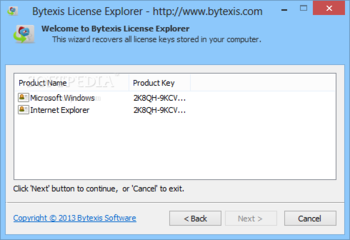 Portable Bytexis License Explorer screenshot