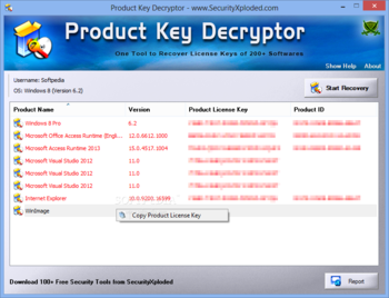 Portable Product Key Decryptor screenshot