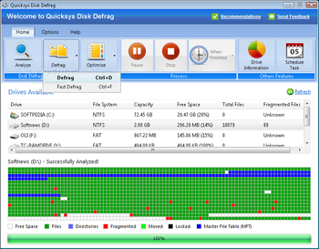 Portable Quicksys DiskDefrag screenshot 2