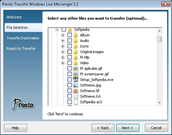 Presto Transfer Windows Live Messenger screenshot
