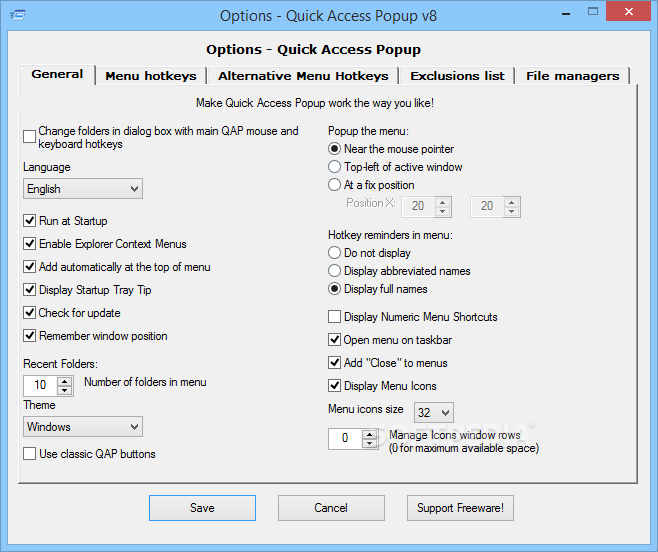 Quick Access Popup 11.6.2.3 download the last version for windows