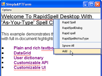 RapidSpell Desktop .NET screenshot