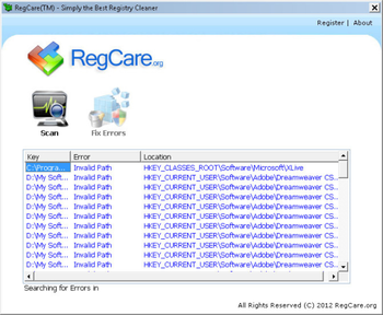 RegCare screenshot