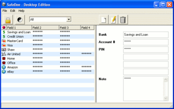 SafeDee Password Safe - Desktop Edition screenshot